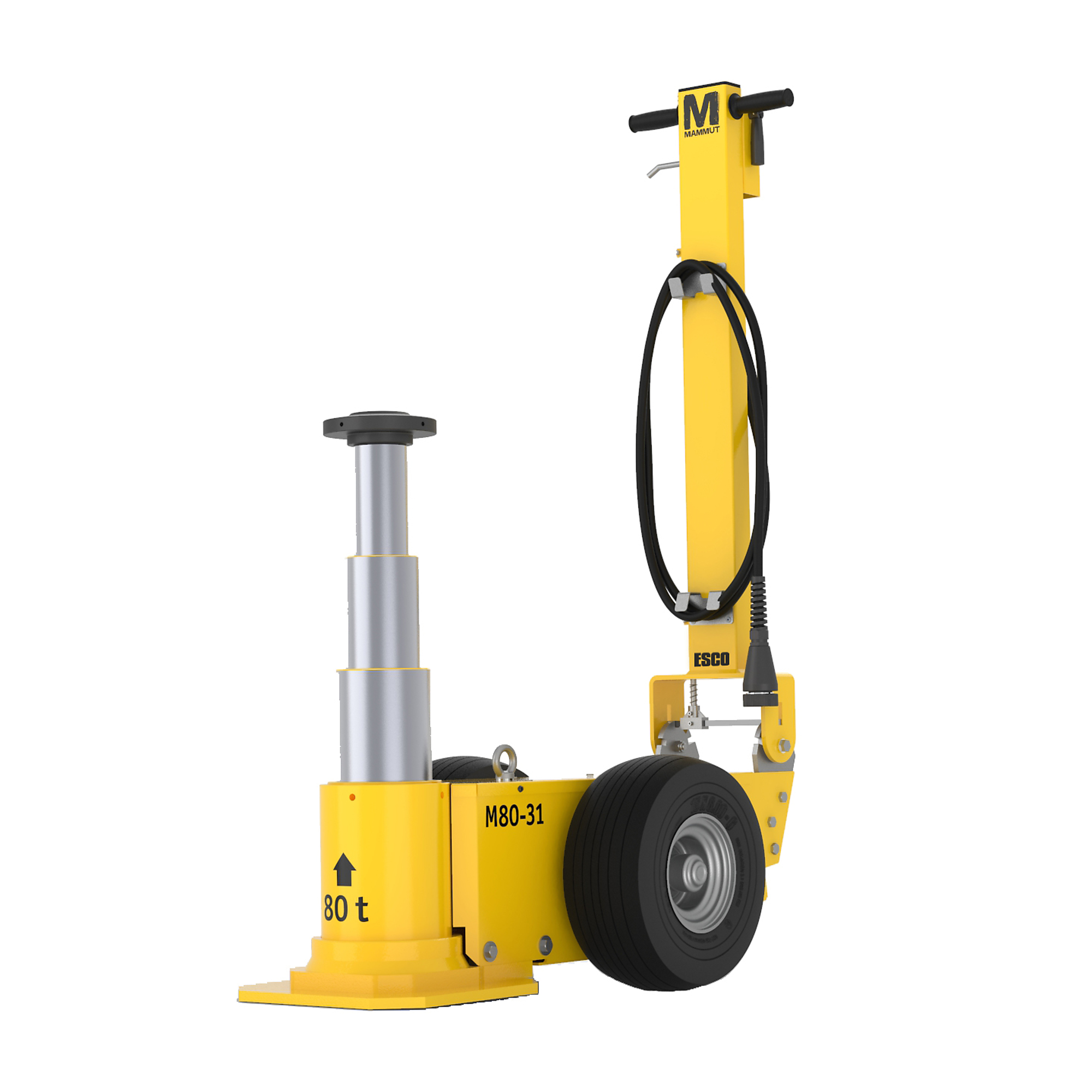 ESCO Mammut, Mammut 3 Stage Jack, Lift Capacity 88 Tons, Max. Lift Height 33.4 in, Power Source Air/Hydraulic, Model# 91000